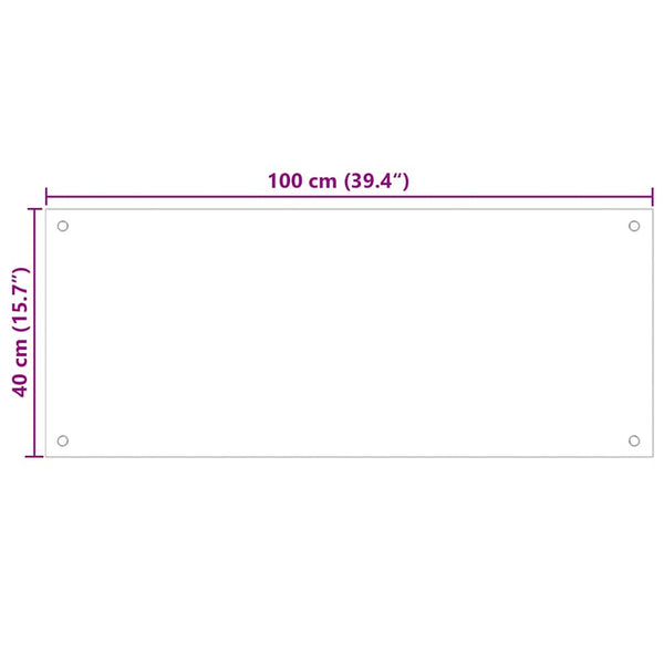 Schwarzer Küchenspritzschutz Ikovics 100x40cm (gehärtetes Glas)