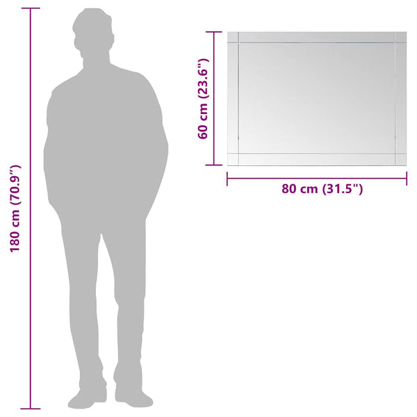 Wandspiegel Hildregunde 80x60cm (Glas)
