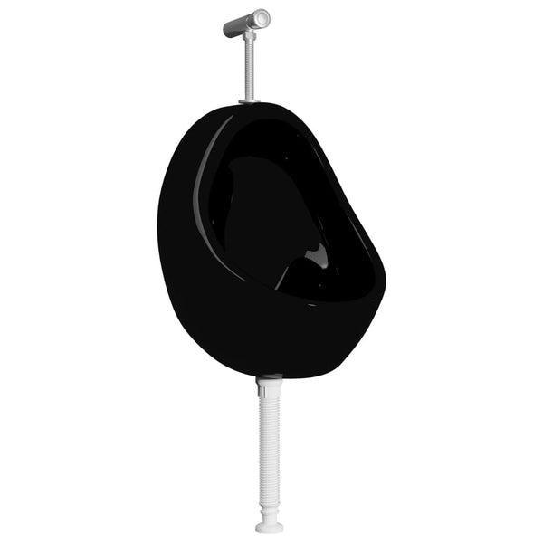 Schwarzes wandhängendes Keramik-Urinal Mery