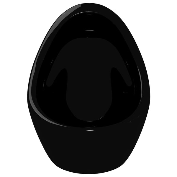 Schwarzes wandhängendes Keramik-Urinal Mery