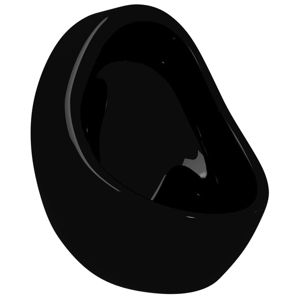 Schwarzes wandhängendes Keramik-Urinal Mery