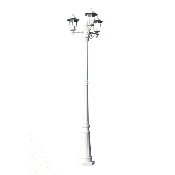 Weiße Kingston Gartenleuchte Vincent 215cm (3-flammig)