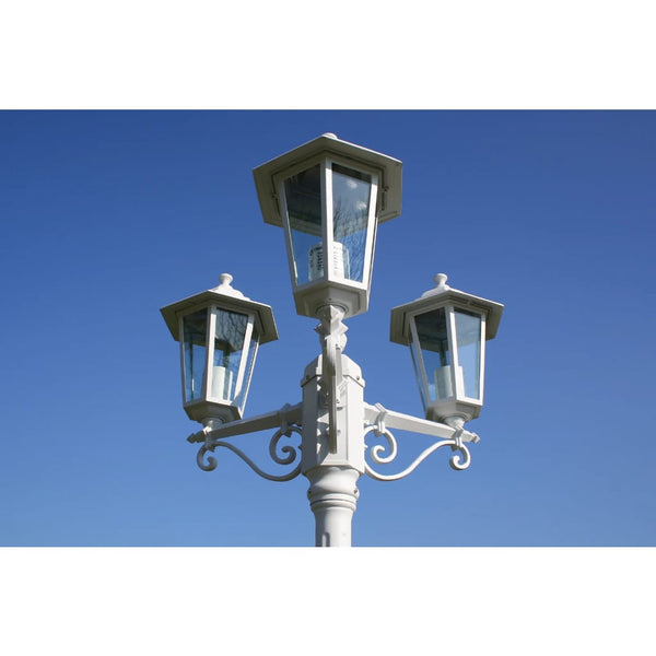 Weiße Kingston Gartenleuchte Vincent 215cm (3-flammig)