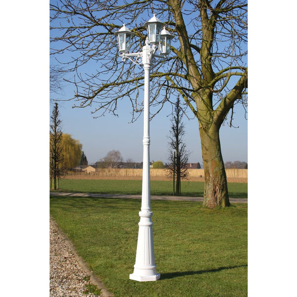 Weiße Kingston Gartenleuchte Vincent 215cm (3-flammig)