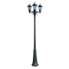 Dunkelgrüne Preston-Gartenlaterne Vincent Höhe 215cm (3-flammig)