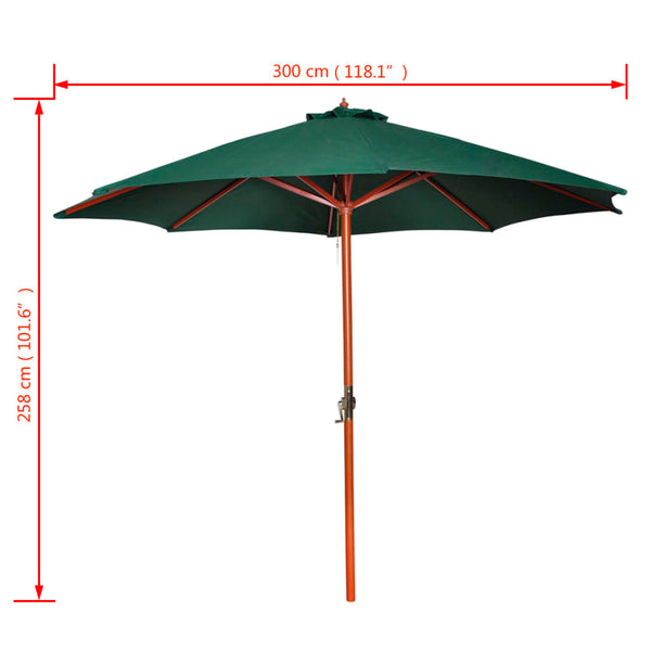Grüner Sonnenschirm Cozenia 258cm