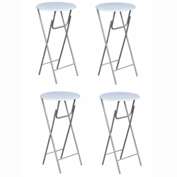 Weiße Bartische Boja (4 Stück MDF-Tischplatte)
