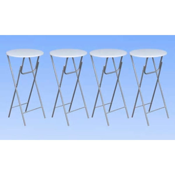 Weiße Bartische Boja (4 Stück MDF-Tischplatte)