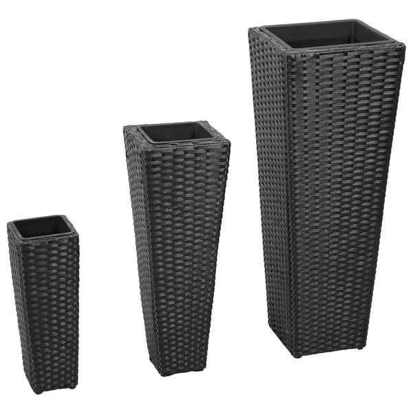 Schwarze Hochbeete von Taub (3 Stück Polyrattan)