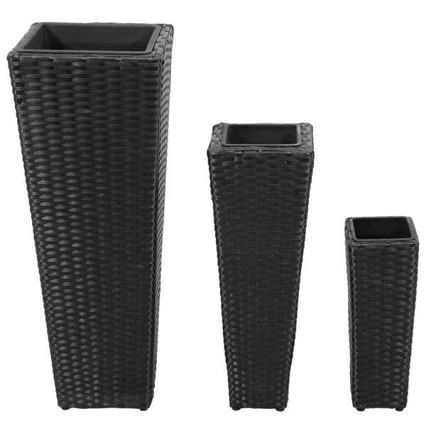 Schwarze Hochbeete von Taub (3 Stück Polyrattan)