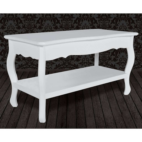 Weißer Couchtisch 2 Ebenen Petro MDF