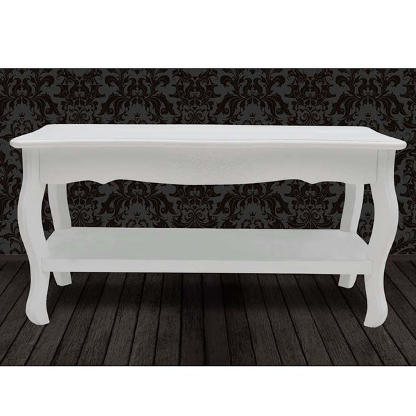 Weißer Couchtisch 2 Ebenen Petro MDF