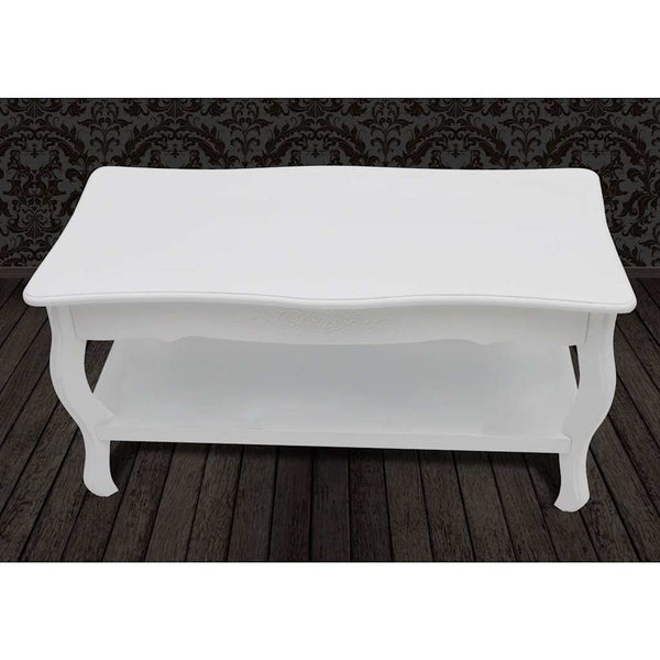 Weißer Couchtisch 2 Ebenen Petro MDF