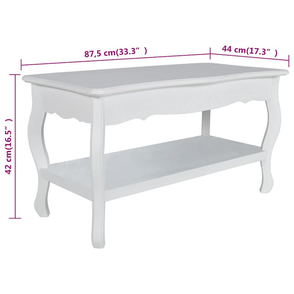 Weißer Couchtisch 2 Ebenen Petro MDF