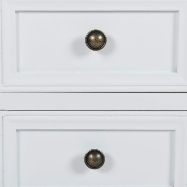 Weißer Nachttisch Ipsilante (mit 2 MDF-Schubladen)