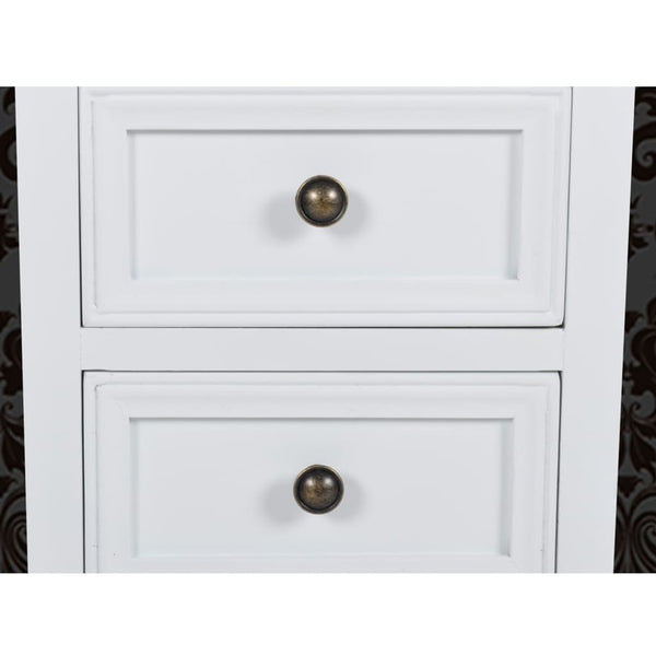 Weißer Nachttisch Ipsilante (2 Schubladen, 2 Stück MDF)