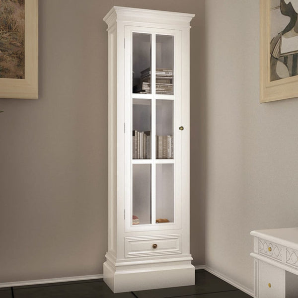 Weißes, stilvolles Bücherregal Leviu aus Holz (3 Ebenen)