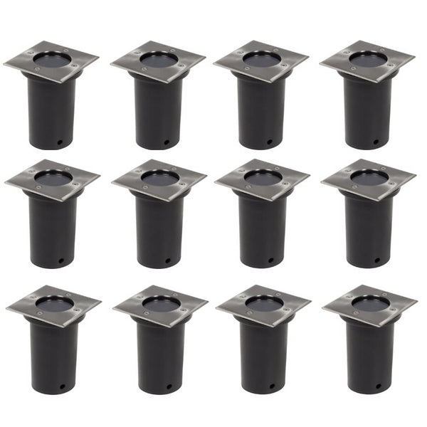 Bodeneinbauleuchten Daryle (12er-Set quadratisch)