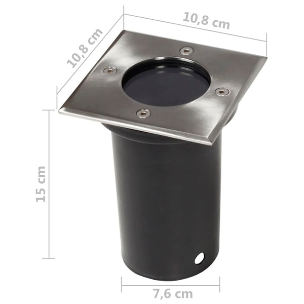 Bodeneinbauleuchten Daryle (12er-Set quadratisch)