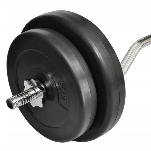Curlstange und Gewichte 30 kg