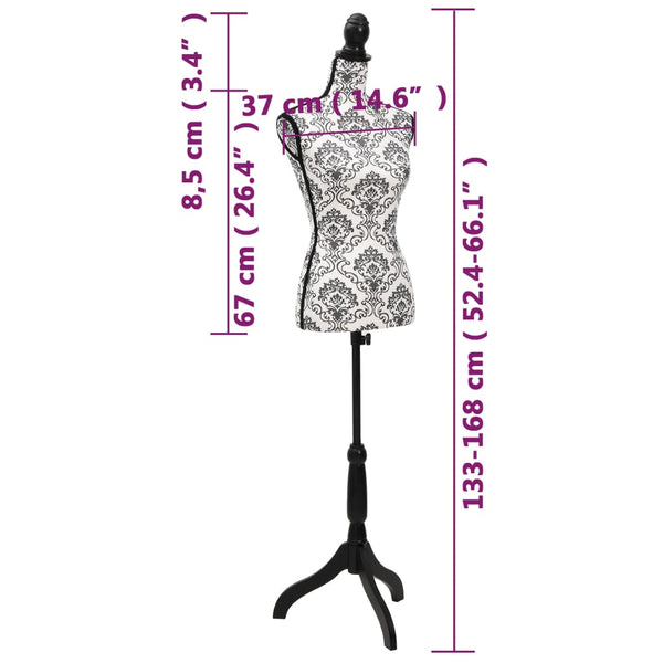 Schwarz-weiße Schaufensterpuppe weiblicher Torso Nazmi