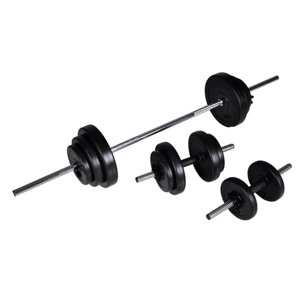 Hantelset mit Scheibengewichten + 2 Kurzhanteln 30,5 kg
