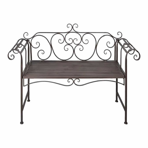 Antikbraune Gartenbank Sinela 132cm (Stahl)