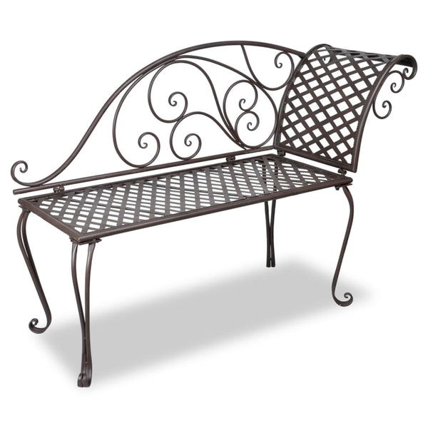 Antiikinruskea puutarhapenkki Contele 128cm (teräs)