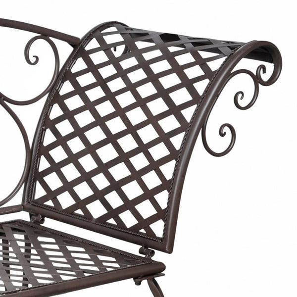 Antiikinruskea puutarhapenkki Contele 128cm (teräs)