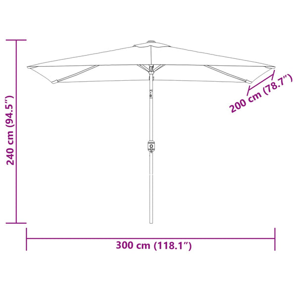 Sonnenschirm Sandweiß rechteckig Zama 200x300cm