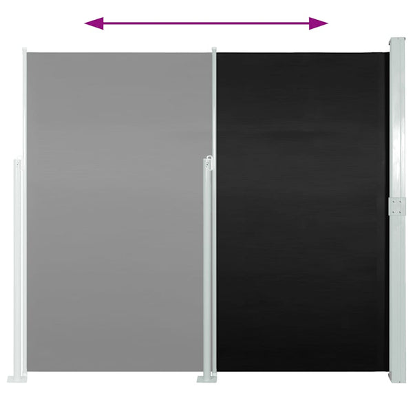 Schwarze Seitenmarkise für die Terrasse SNR 160x300cm