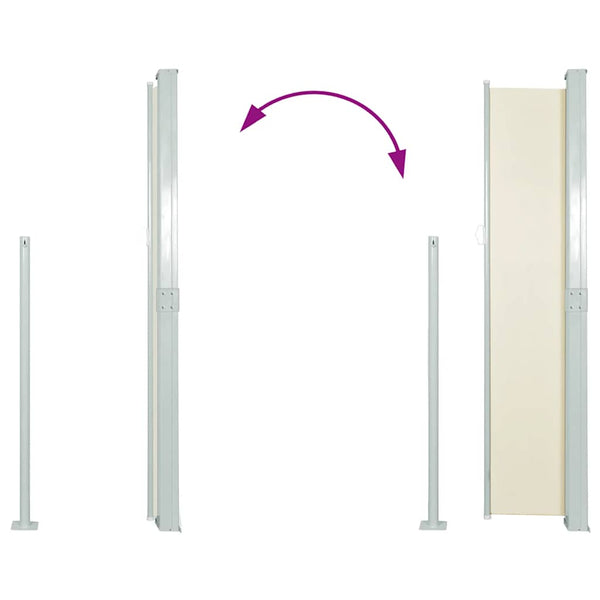Seitenmarkise für Terrasse creme Snr 160x300cm