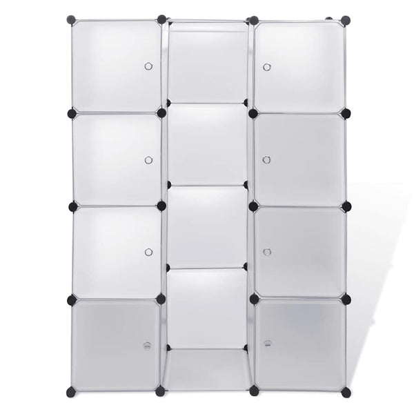 Weißer Modulschrank Cervacovici 37x115x150cm (9 Fächer)