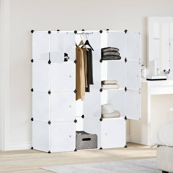 Weißer Modulschrank Cervacovici 37x115x150cm (9 Fächer)