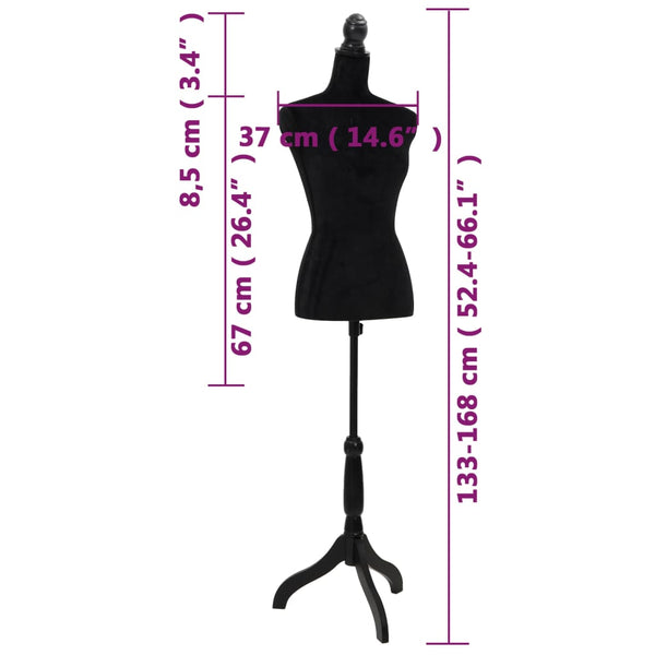 Schwarz Schaufensterpuppe Torso Frau Hilea (Schneiderpuppe)