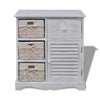 Weißer Holzschrank Kiyoko (mit 3 geflochtenen Körben)