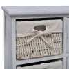 Weißer Holzschrank Kiyoko (mit 3 geflochtenen Körben)