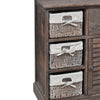 Brauner Holzschrank Kiyoko (mit 3 geflochtenen Körben)