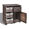 Brauner Holzschrank Kiyoko (mit 3 geflochtenen Körben)