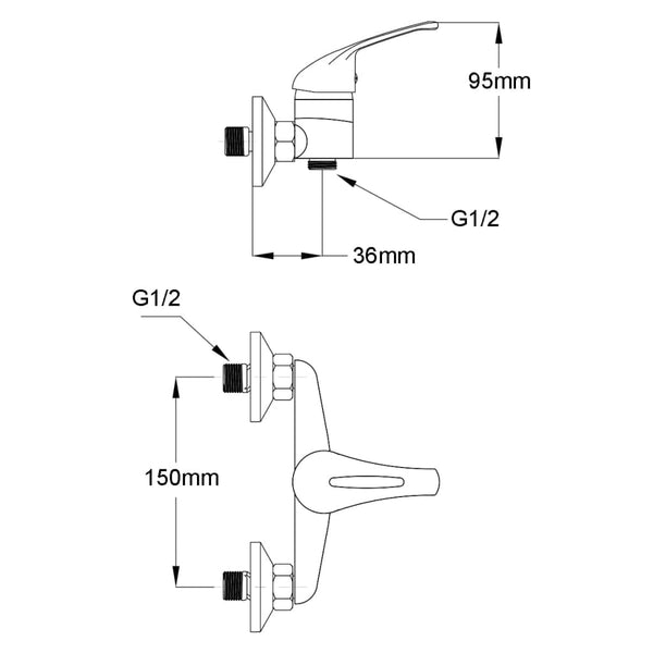 Verchromtes Duschset Zion