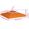 Orange Pavillondach Cicu 3x3 m (Gewebe 310 g/m²)