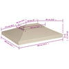 Beige Pavillon-Ersatzdach Cicu 3x4 m (310 g/m²)