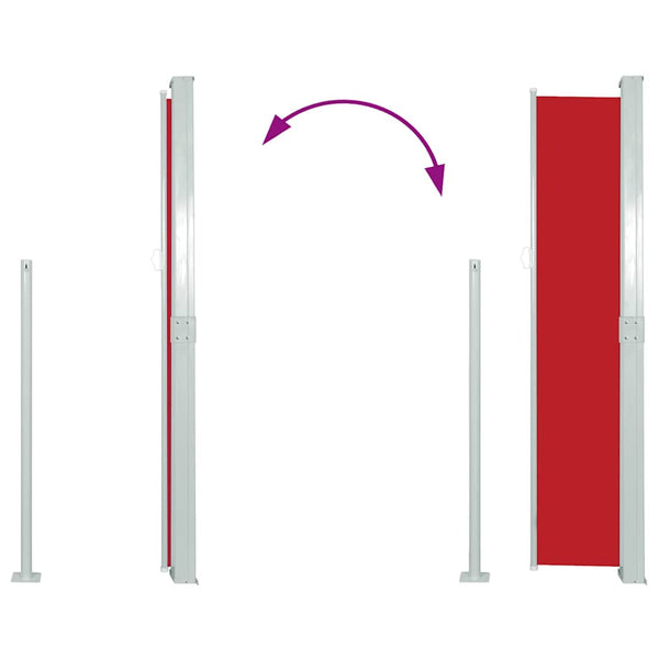Rote Seitenmarkise für Terrasse Snr 160x300cm