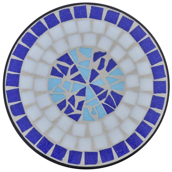 Beistelltisch/Pflanzenständer Born (Mosaikmuster) weiß und blau
