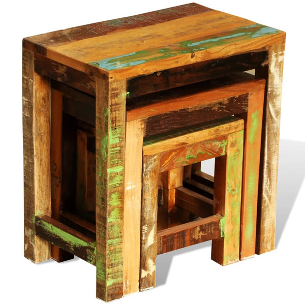 Satztische Pandelie (3 St. Vintage-Stil recyceltes Holz)