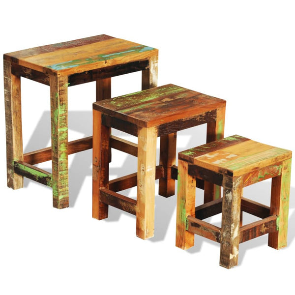 Satztische Pandelie (3 St. Vintage-Stil recyceltes Holz)