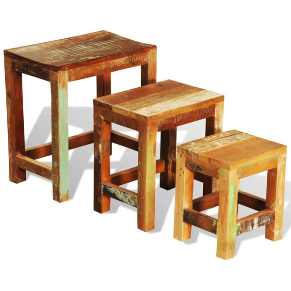 Satztische Pandelie (3 St. Vintage-Stil recyceltes Holz)