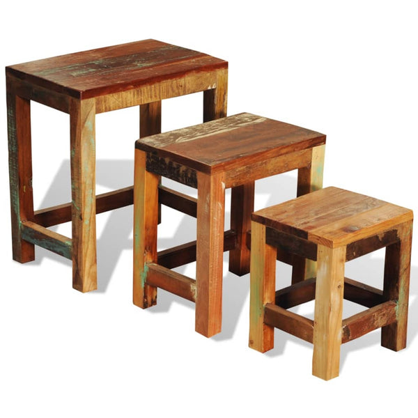 Satztische Pandelie (3 St. Vintage-Stil recyceltes Holz)