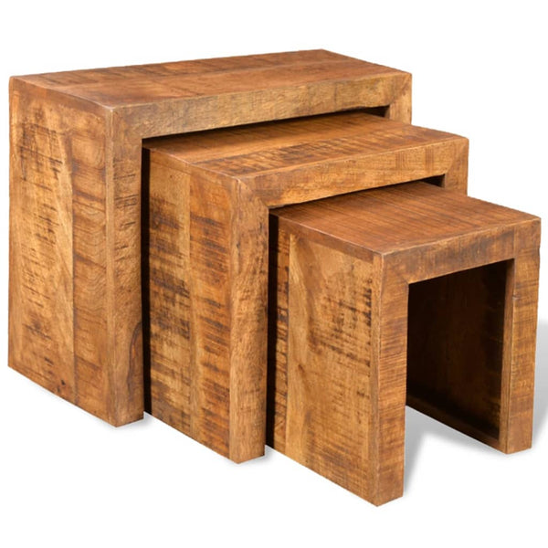 Beistelltisch-Set Mujab (3 Stk. Mangoholz)