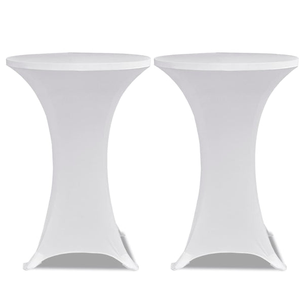 Weiße Stehtischhusse Zablatosche Ø 60cm (Stretch 2er-Set)